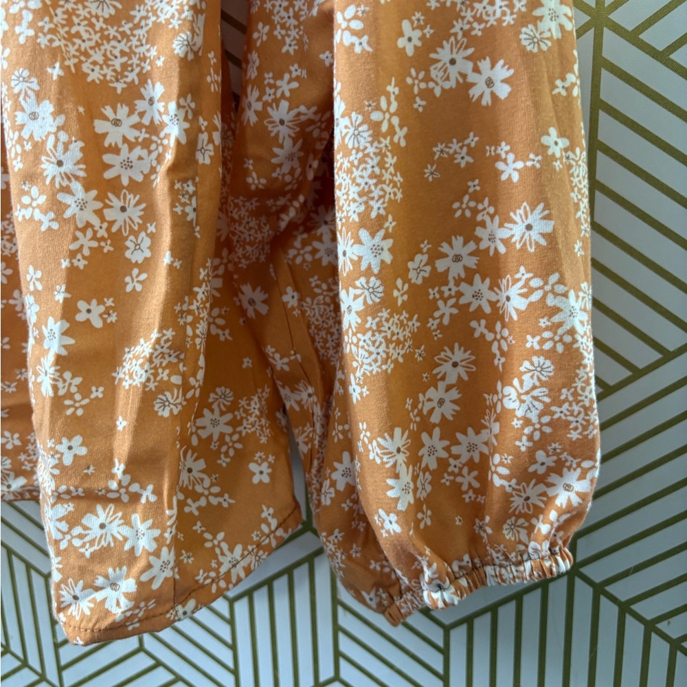 Amazon Essentials Orange Long Sleeve Tie Front Blouse - Picture 3 of 3